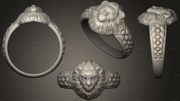 Lion head ring 3d stl модель для ЧПУ